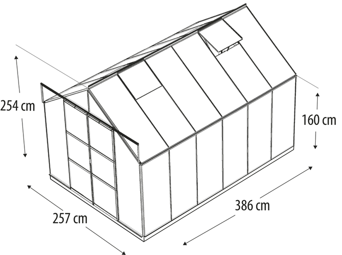 Växthus Phoenix 9900 Svart Glas Sockel 9,9 m² Vitavia